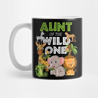 Aunt of the Wild One Zoo Birthday Safari Jungle Animal Mug